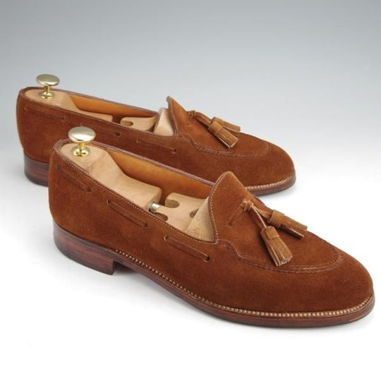 ★J.M.ウエストン 7C【現行定価￥176,000-★タッセルローファー/173】18ラスト/スエード/茶/メンズ/Weston/ウェストン★j912
