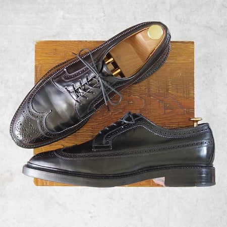 極美品★(米)アレンエドモンズ 8.5E【現行定価18.7万円★コードバン仕様/MacNeil】マクニール/ロングウイング/黒/ALLEN EDMONDS★j914