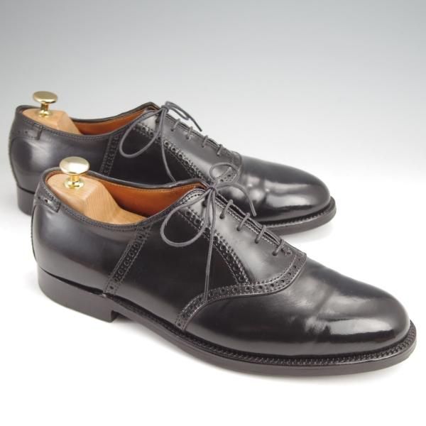 極美品★オールデン 8.5D【現行定価18万円程度★コードバン仕様/993】バリーラスト/サドルシューズ/プレーントゥ/黒/ALDEN★j915