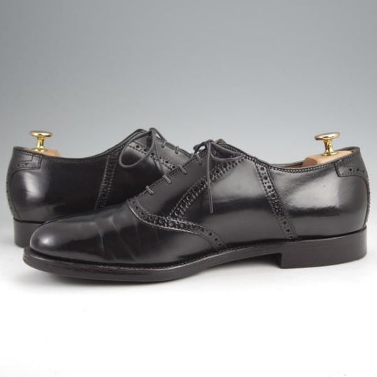 極美品★オールデン 8.5D【現行定価18万円程度★コードバン仕様/993】バリーラスト/サドルシューズ/プレーントゥ/黒/ALDEN★j915