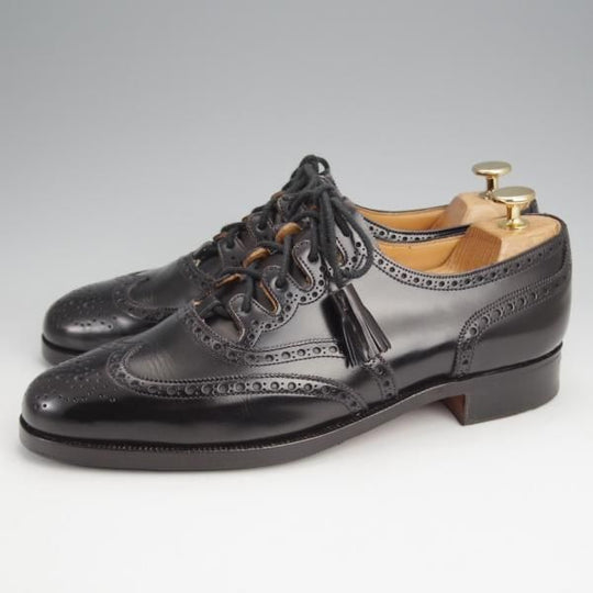 極美品★クロケット&ジョーンズ 7.5E【貴重★(英)ポールスミス別注/GILLIE】ギリーシューズ/ポリッシュレザー/黒/Crockett&Jones★j920