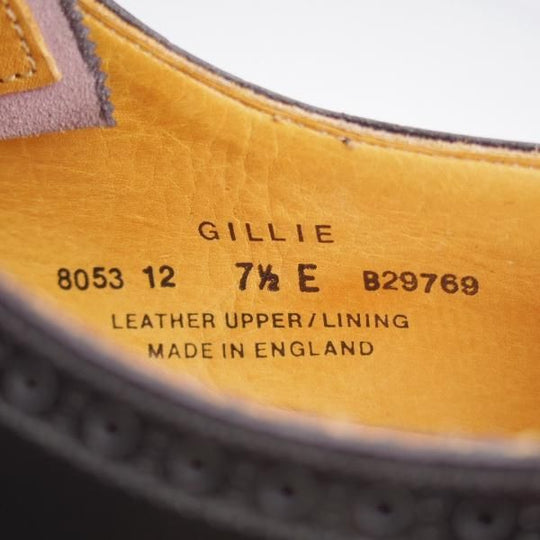 極美品★クロケット&ジョーンズ 7.5E【貴重★(英)ポールスミス別注/GILLIE】ギリーシューズ/ポリッシュレザー/黒/Crockett&Jones★j920