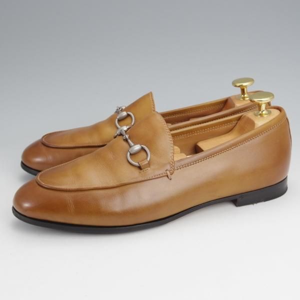 美品★(伊)GUCCI/グッチ(レディース) SIZE 37【オーダー価格￥132,000〜★GUCCI DIY/ホースビットローファー】カーフ/薄茶★j921