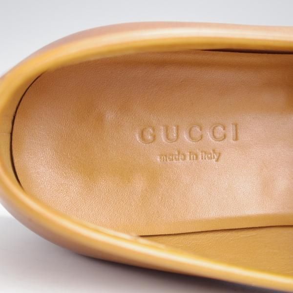 美品★(伊)GUCCI/グッチ(レディース) SIZE 37【オーダー価格￥132,000〜★GUCCI DIY/ホースビットローファー】カーフ/薄茶★j921