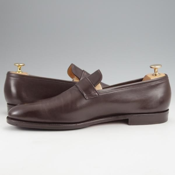 極美品★ジョンロブ 8.5E【オーダー価格27万円程度★WELLS/ウェルズ/ローファー】0215ラスト/スリッポン/濃茶/メンズ/JOHN LOBB★j922