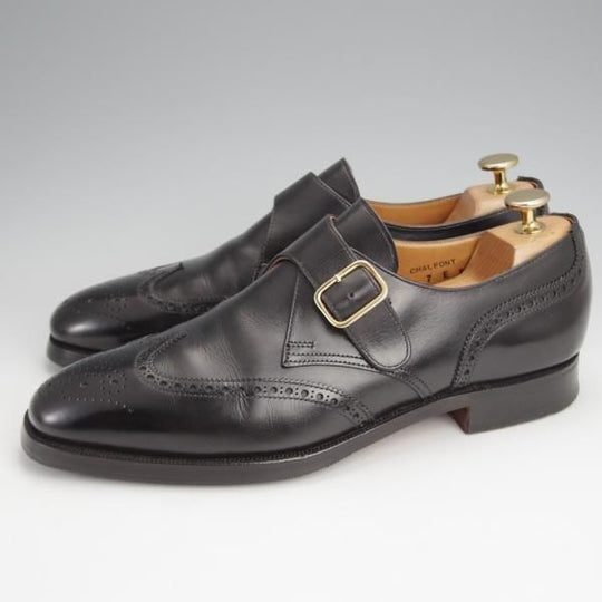 ★クロケット&ジョーンズ 7E【★CHALFONT/モンクストラップ】324ラスト/フルブローグ/カーフ/黒/メンズ/Crockett&Jones★j924