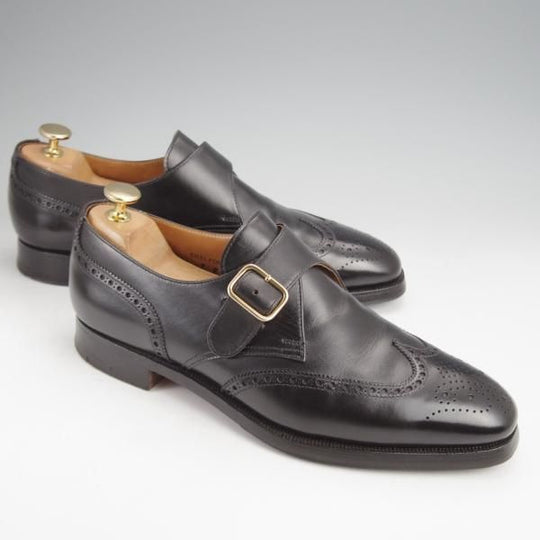 ★クロケット&ジョーンズ 7E【★CHALFONT/モンクストラップ】324ラスト/フルブローグ/カーフ/黒/メンズ/Crockett&Jones★j924