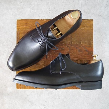 未使用★(英)BARKER/バーカー 8F【現行定価5.5万円程度★ダイナイトソール仕様/プレーントゥ】4437FW/カーフ/黒/メンズ★j925