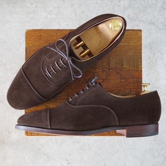 ほぼ未使用★クロケット&ジョーンズ 9E【同系モデル定価￥97,900-★CONNAUGHT/ストレートチップ】スエード/濃茶/Crockett&Jones★j927