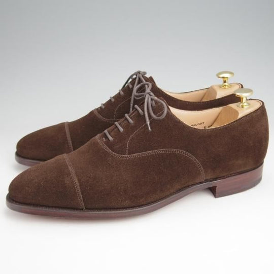 ほぼ未使用★クロケット&ジョーンズ 9E【同系モデル定価￥97,900-★CONNAUGHT/ストレートチップ】スエード/濃茶/Crockett&Jones★j927