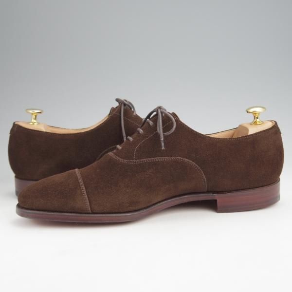 ほぼ未使用★クロケット&ジョーンズ 9E【同系モデル定価￥97,900-★CONNAUGHT/ストレートチップ】スエード/濃茶/Crockett&Jones★j927