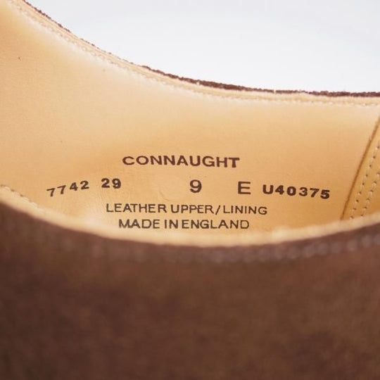 ほぼ未使用★クロケット&ジョーンズ 9E【同系モデル定価￥97,900-★CONNAUGHT/ストレートチップ】スエード/濃茶/Crockett&Jones★j927