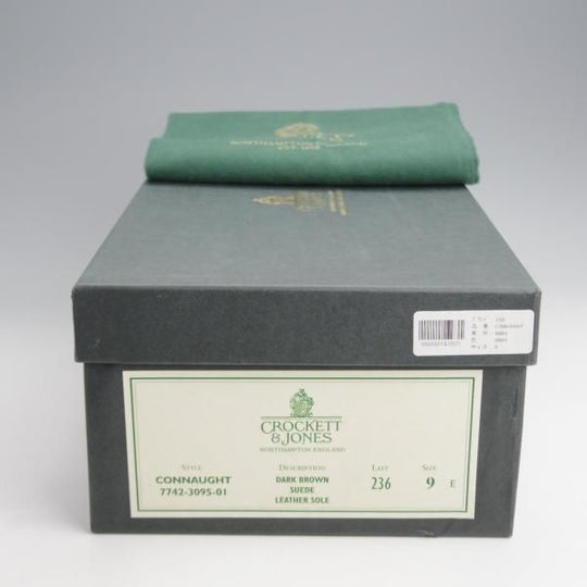 ほぼ未使用★クロケット&ジョーンズ 9E【同系モデル定価￥97,900-★CONNAUGHT/ストレートチップ】スエード/濃茶/Crockett&Jones★j927