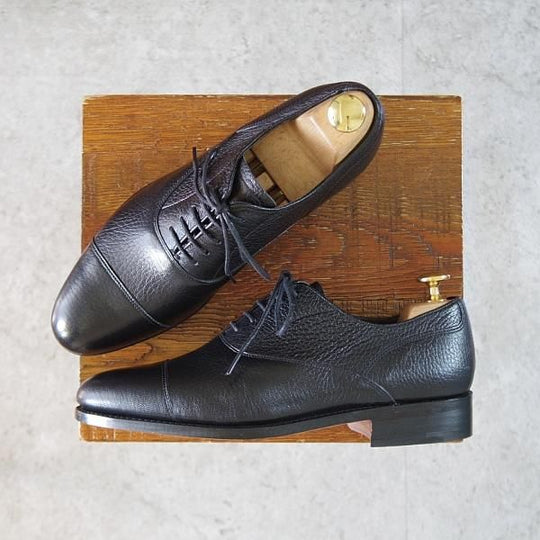 未使用★(英)BARKER/バーカー 5.5D【現行定価5.5万円程度★鹿革/ディアスキン/ストレートチップ】4550DW/黒/メンズ★j929