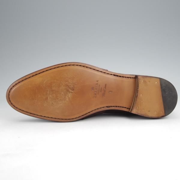 ほぼ未使用★(スペイン製)カルミナ SIZE 8【★コインローファー/80828】UETAMラスト/フルストラップ/スエード/濃茶/メンズ/CARMINA★j936