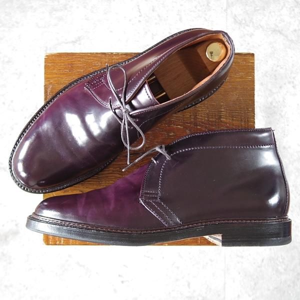 極美品★オールデン 9E【定価￥189,200-★コードバン仕様/1339】バリーラスト/チャッカブーツ/#8/赤茶/メンズ/ALDEN★j938