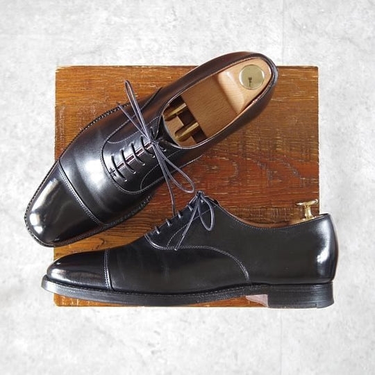 極上★クロケット&ジョーンズ 6E【同系モデル定価￥97,900-★ストレートチップ/DORSET】カーフ/黒/メンズ/Crockett&Jones★j939