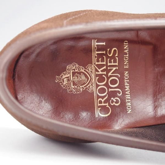 極上★クロケット&ジョーンズ 6.5E【★コインローファー/TEIGN/341ラスト】スエード/濃茶/メンズ/Crockett&Jones★j940