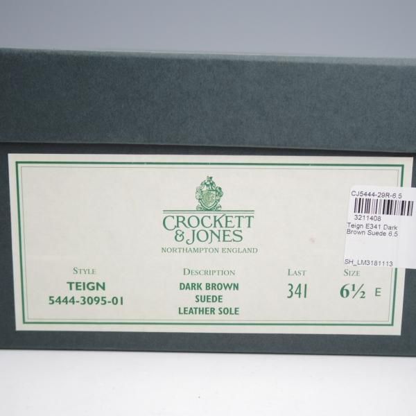 極上★クロケット&ジョーンズ 6.5E【★コインローファー/TEIGN/341ラスト】スエード/濃茶/メンズ/Crockett&Jones★j940