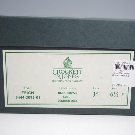 極上★クロケット&ジョーンズ 6.5E【★コインローファー/TEIGN/341ラスト】スエード/濃茶/メンズ/Crockett&Jones★j940