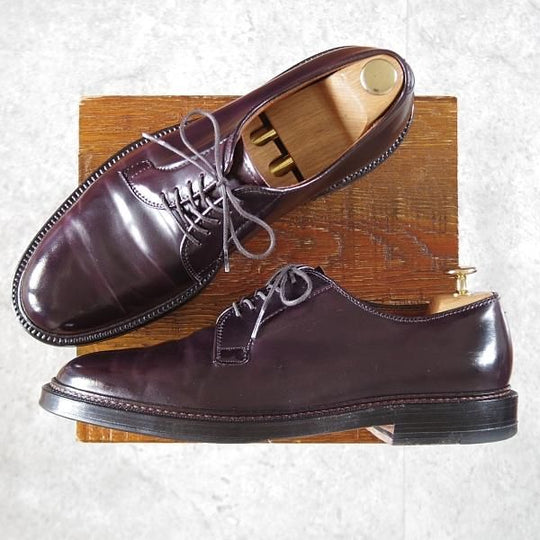 極美品★オールデン 9E【定価￥184,800-★コードバン仕様/990】バリーラスト/プレーントゥ/#8/赤茶/メンズ/ALDEN★j941
