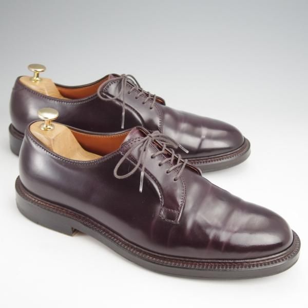 極美品★オールデン 9E【定価￥184,800-★コードバン仕様/990】バリーラスト/プレーントゥ/#8/赤茶/メンズ/ALDEN★j941