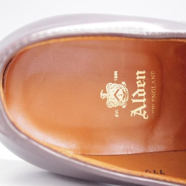 極美品★オールデン 9E【定価￥184,800-★コードバン仕様/990】バリーラスト/プレーントゥ/#8/赤茶/メンズ/ALDEN★j941