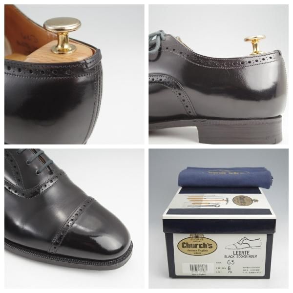 ★チャーチ 65G/UK6.5【旧チャーチ★73ラスト/ブックバインダーカーフ】3都市ロゴ/LEGATE/クォーターブローグ/黒/メンズ/Church'★j947