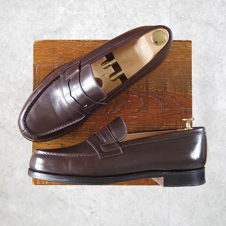 極美品★J.M.ウエストン 7D【現行定価￥137,500-★180/コインローファー】41ラスト/ボックスカーフ/濃茶/Weston/ウェストン★j948