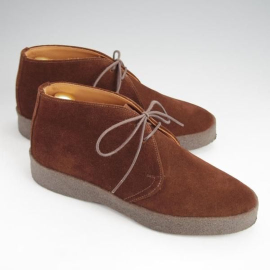 極美品★(英)SANDERS/サンダース(レディース) SIZE 5【定価￥52,800-★チャッカブーツ/マッドガード】1174PSS/スエード/濃茶★j952