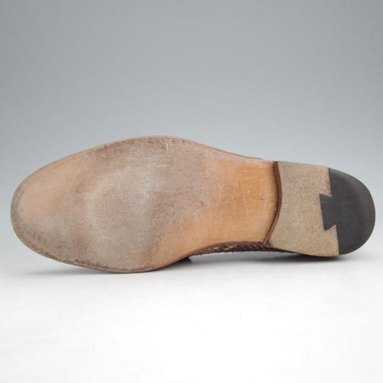 極上★(伊)F.LLIジャコメッティ SIZE 41【貴重★パイソン革/コインローファー/FG291】Luigino/薄茶/メンズ/Giacometti★j956