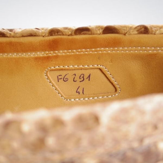 極上★(伊)F.LLIジャコメッティ SIZE 41【貴重★パイソン革/コインローファー/FG291】Luigino/薄茶/メンズ/Giacometti★j956