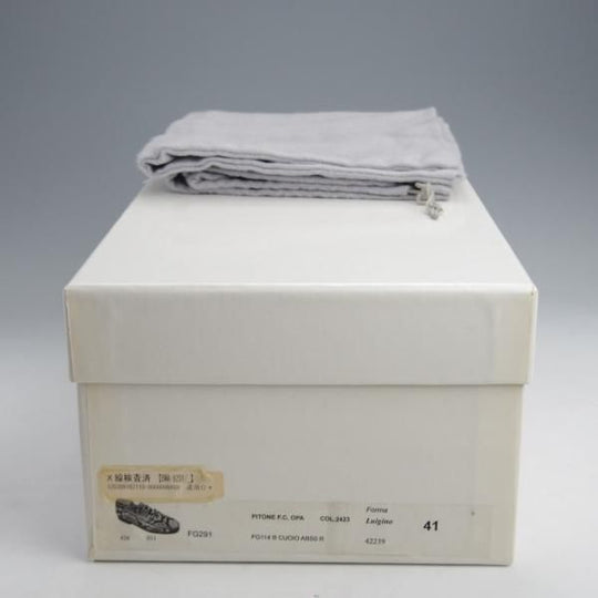 極上★(伊)F.LLIジャコメッティ SIZE 41【貴重★パイソン革/コインローファー/FG291】Luigino/薄茶/メンズ/Giacometti★j956