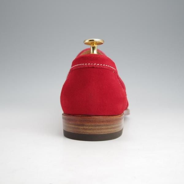 未使用★(伊)F.LLIジャコメッティ SIZE 41【モデル定価￥97,900-★コインローファー/FG254】スエード/赤/メンズ/Giacometti★j957