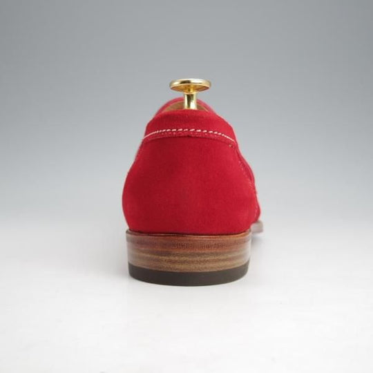 未使用★(伊)F.LLIジャコメッティ SIZE 41【モデル定価￥97,900-★コインローファー/FG254】スエード/赤/メンズ/Giacometti★j957