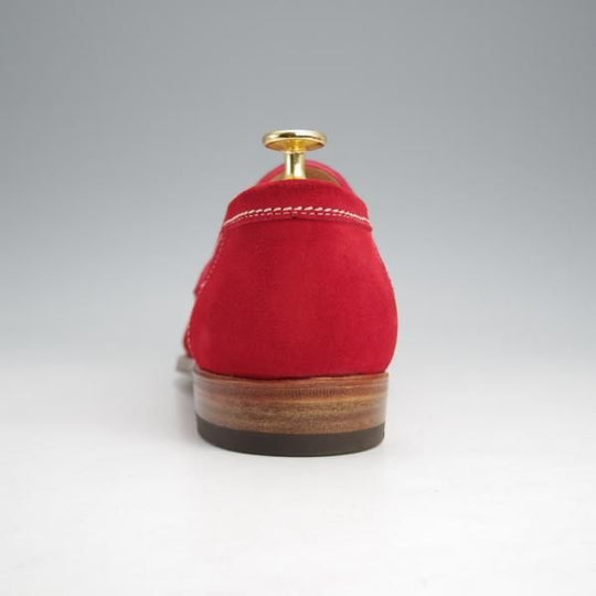 未使用★(伊)F.LLIジャコメッティ SIZE 41【モデル定価￥97,900-★コインローファー/FG254】スエード/赤/メンズ/Giacometti★j957