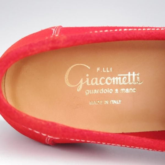 未使用★(伊)F.LLIジャコメッティ SIZE 41【モデル定価￥97,900-★コインローファー/FG254】スエード/赤/メンズ/Giacometti★j957