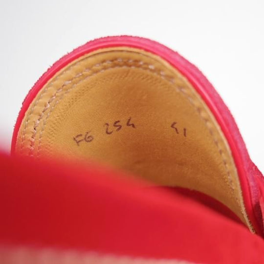 未使用★(伊)F.LLIジャコメッティ SIZE 41【モデル定価￥97,900-★コインローファー/FG254】スエード/赤/メンズ/Giacometti★j957