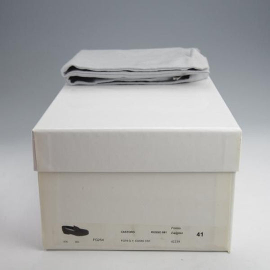 未使用★(伊)F.LLIジャコメッティ SIZE 41【モデル定価￥97,900-★コインローファー/FG254】スエード/赤/メンズ/Giacometti★j957