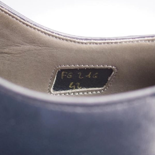 極美品★(伊)F.LLIジャコメッティ SIZE 42【シャークソール仕様★ロングウイング/FG216】Massimo/カーフ/紺/Giacometti★j960