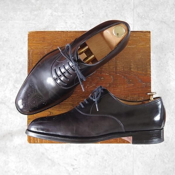 極上★ジョンロブ 6.5E【ミュージアムカーフ仕様★KEATS/8695ラスト】オックスフォードシューズ/黒/メンズ/JOHN LOBB★j961