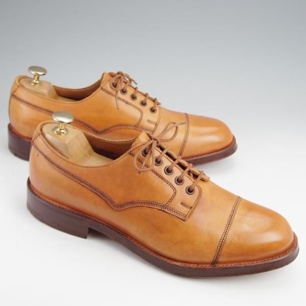 美品★クロケット&ジョーンズ 7E【貴重★ヴェルトショーン製法(ケンゴン同仕様)/VELDT】カーフ/薄茶/メンズ/Crockett&Jones★j965