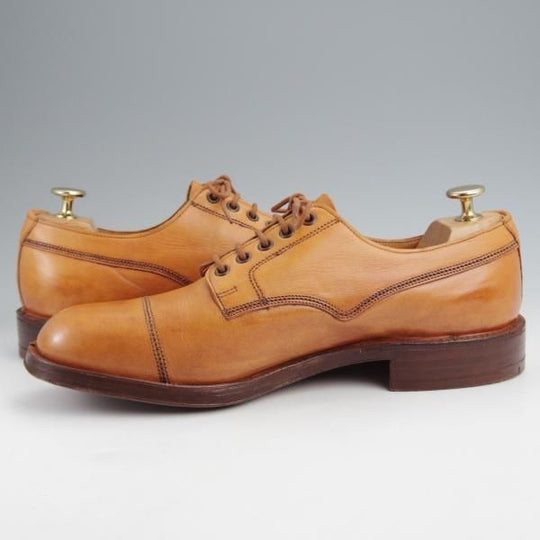 美品★クロケット&ジョーンズ 7E【貴重★ヴェルトショーン製法(ケンゴン同仕様)/VELDT】カーフ/薄茶/メンズ/Crockett&Jones★j965