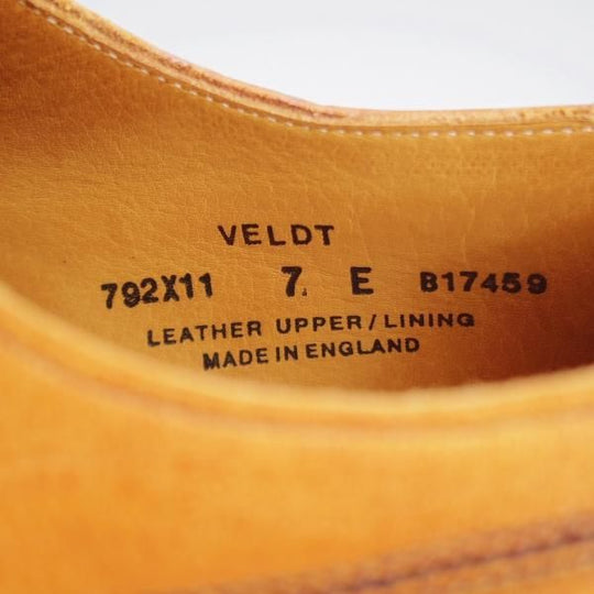 美品★クロケット&ジョーンズ 7E【貴重★ヴェルトショーン製法(ケンゴン同仕様)/VELDT】カーフ/薄茶/メンズ/Crockett&Jones★j965