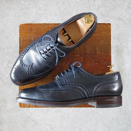 極上★クロケット&ジョーンズ UK7/US7.5D【ダイナイトソール★ブルックスブラザーズ別注/Peal&co】240ラスト/紺/Crockett&Jones★j966