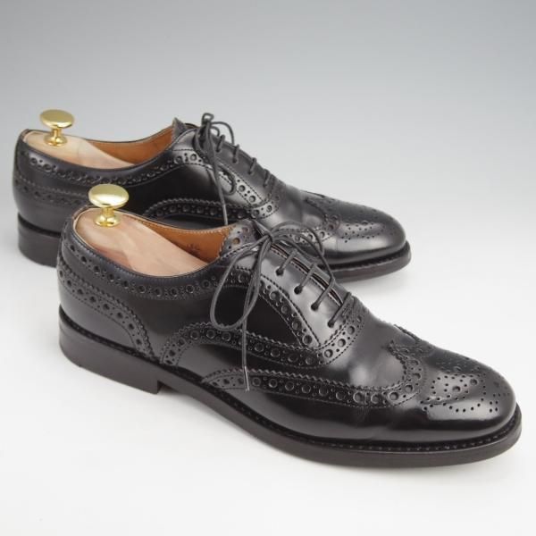 美品★チャーチ(レディース) SIZE 38【定価￥176,000-★バーウッド/BURWOOD WG】ポリッシュドバインダーカーフ/黒/Church's★j967