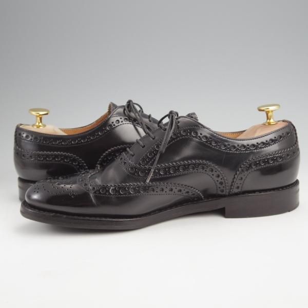美品★チャーチ(レディース) SIZE 38【定価￥176,000-★バーウッド/BURWOOD WG】ポリッシュドバインダーカーフ/黒/Church's★j967