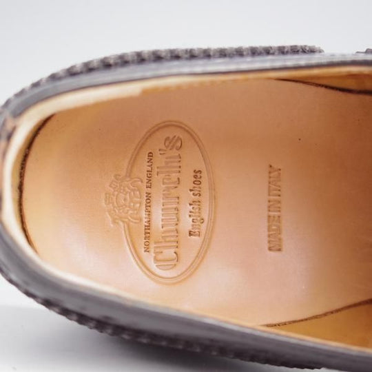 美品★チャーチ(レディース) SIZE 38【定価￥176,000-★バーウッド/BURWOOD WG】ポリッシュドバインダーカーフ/黒/Church's★j967