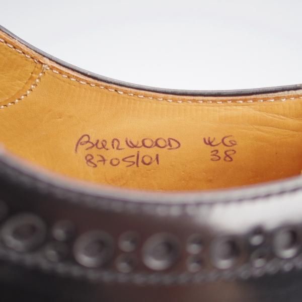 美品★チャーチ(レディース) SIZE 38【定価￥176,000-★バーウッド/BURWOOD WG】ポリッシュドバインダーカーフ/黒/Church's★j967