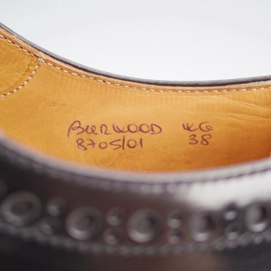 美品★チャーチ(レディース) SIZE 38【定価￥176,000-★バーウッド/BURWOOD WG】ポリッシュドバインダーカーフ/黒/Church's★j967